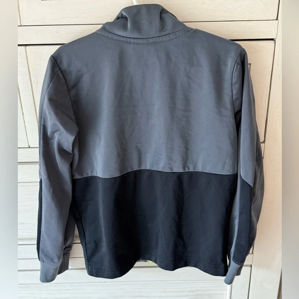 NIKE Boys Track Jacket Gray Black Full Zip Youth Kids - Size 6